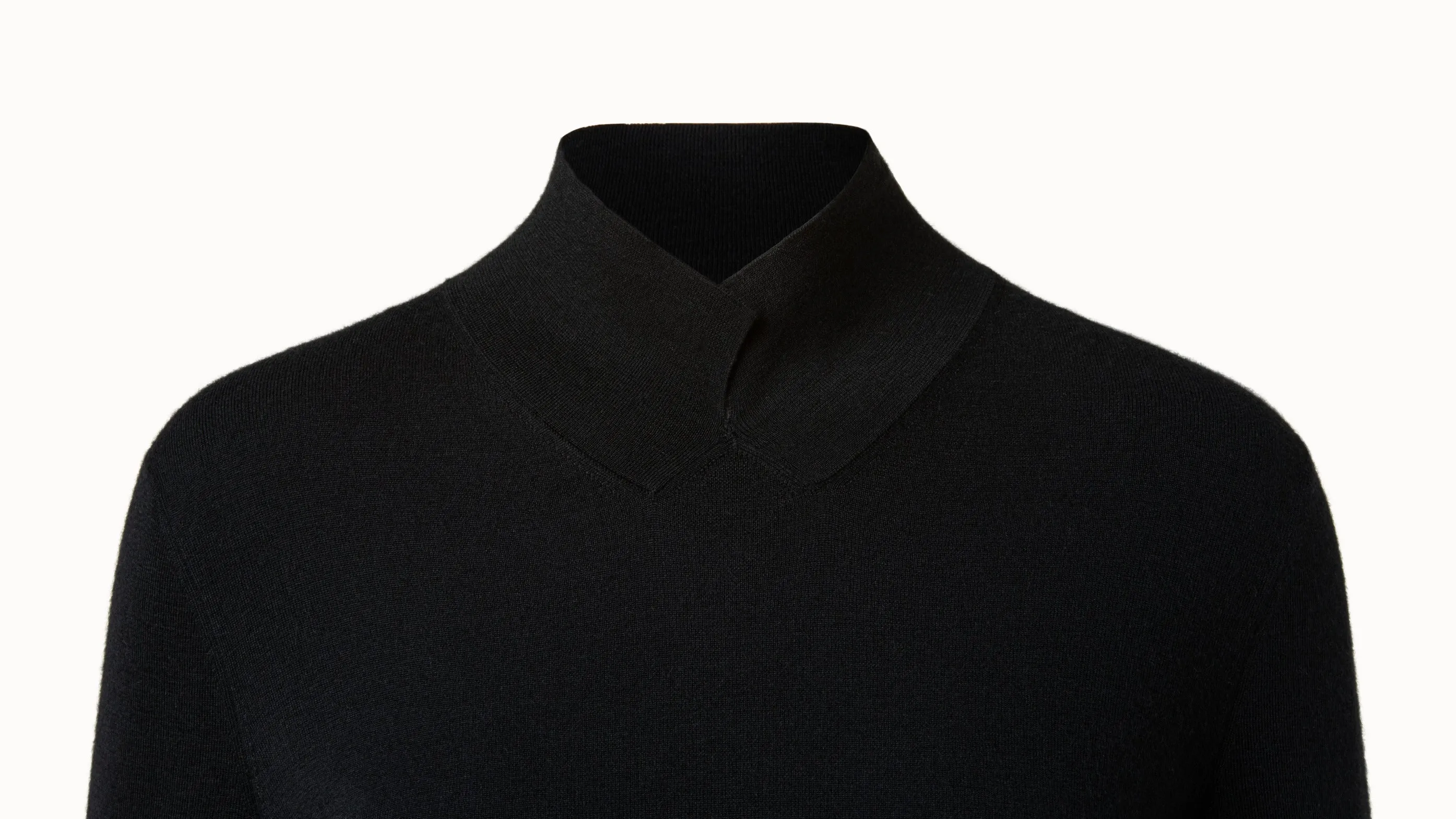 Mock Neck Knit Pullover in Cashmere and Silk