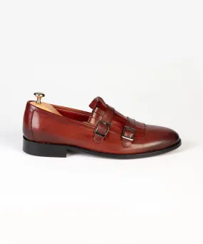 Monk leather loafers pair