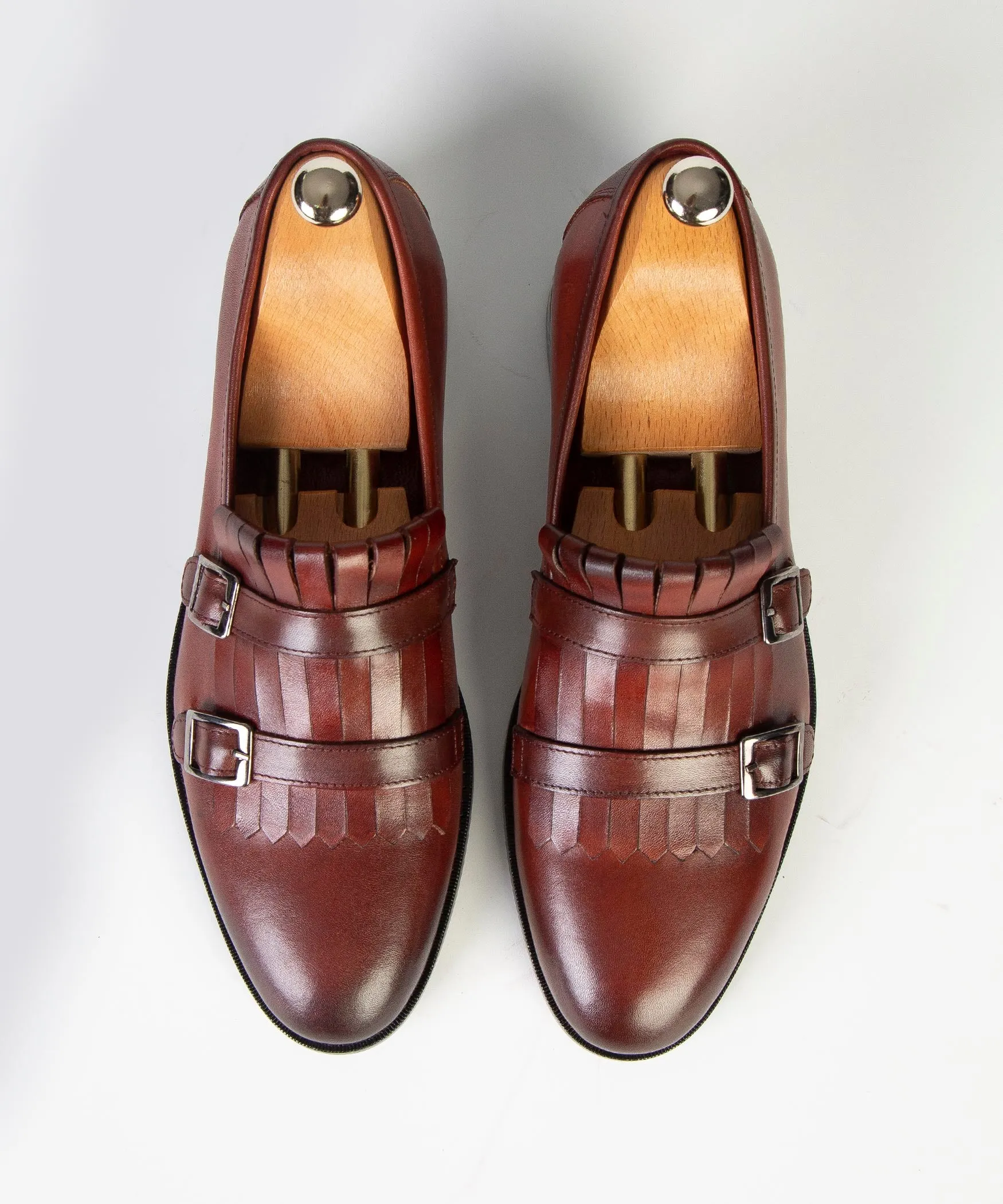 Monk leather loafers pair