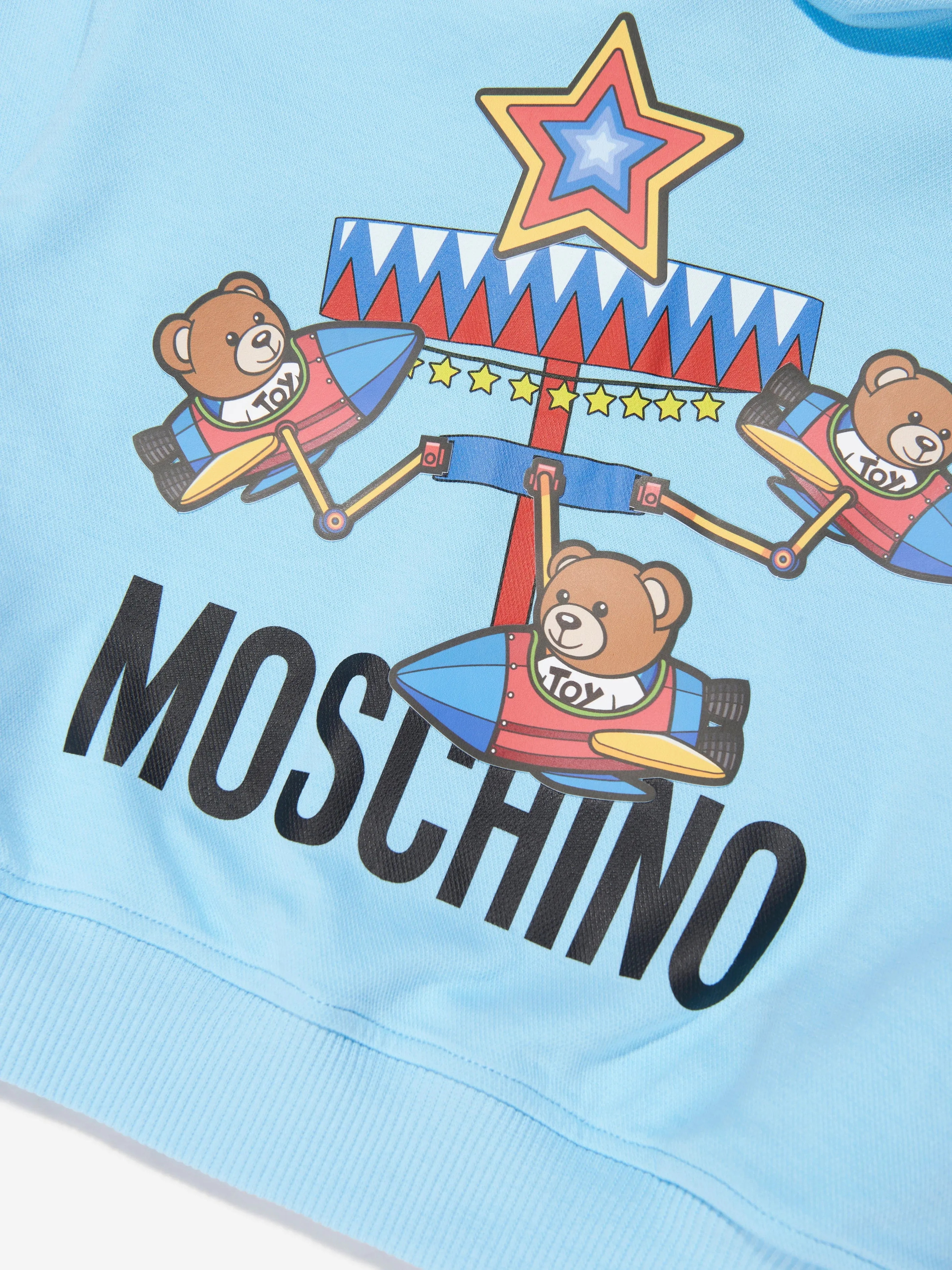 Moschino Boys Funfair Teddy Hoodie in Blue