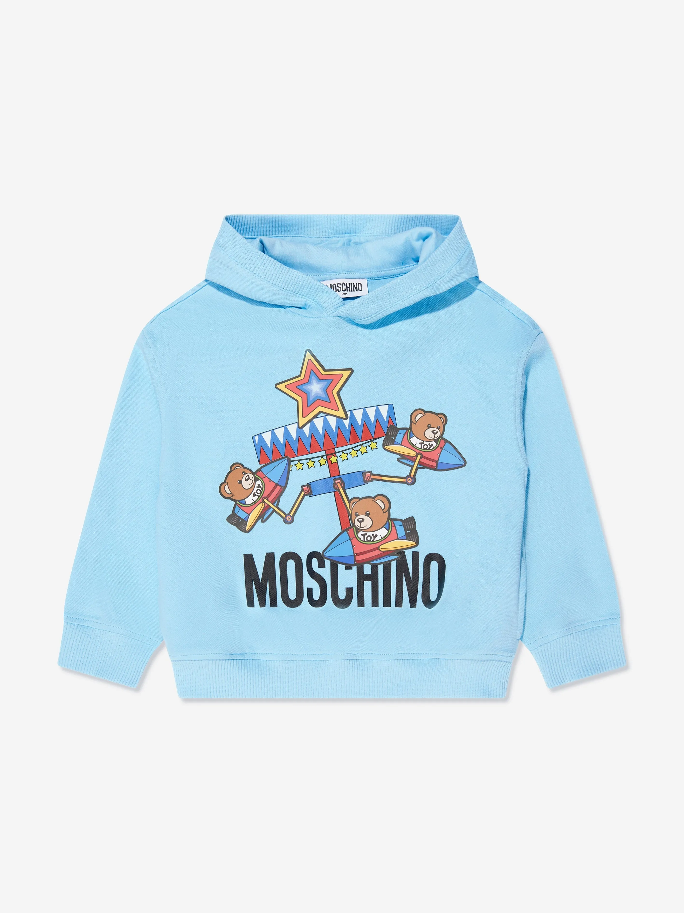 Moschino Boys Funfair Teddy Hoodie in Blue