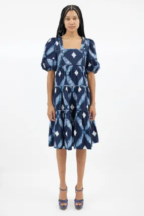 Navy Tie Dye Midi Dress