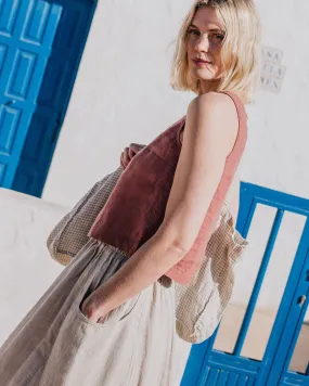 OIA gathered linen skirt