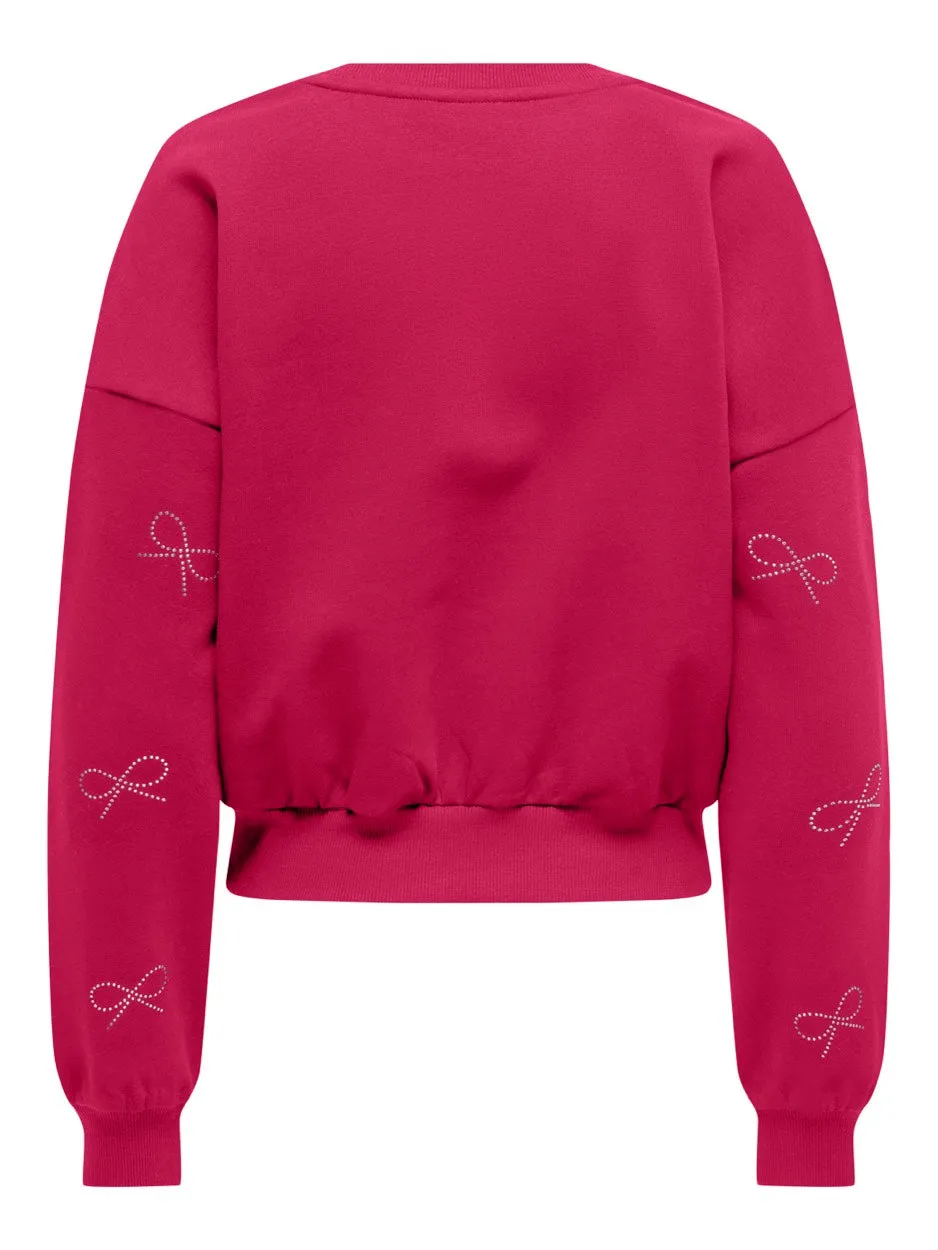 Onlberit L/s O-neck Swt - Fuchsia