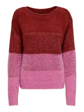 Only - Fuchsia Stripe Textured Jumper