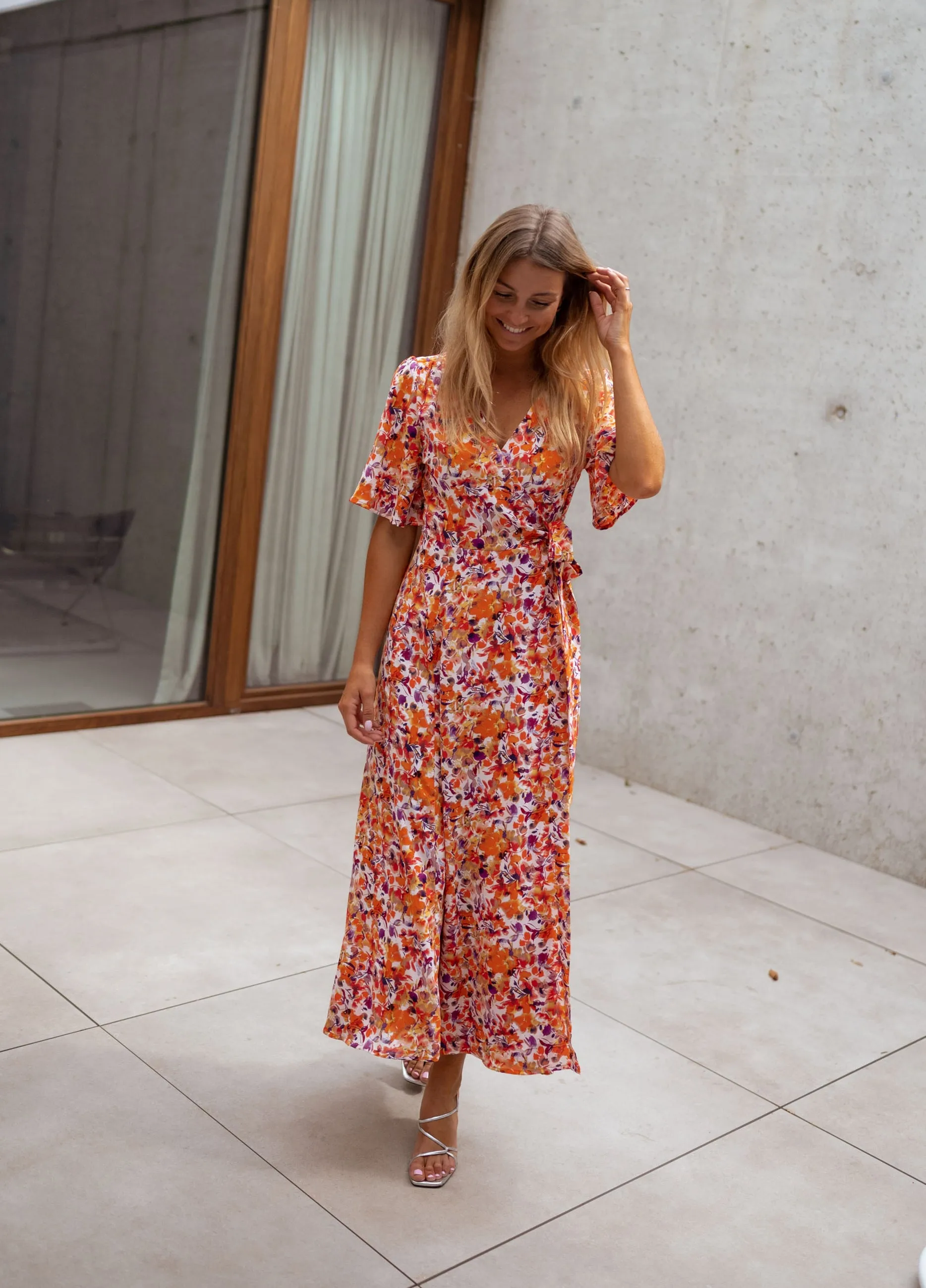 Orange Floral Asma Dress