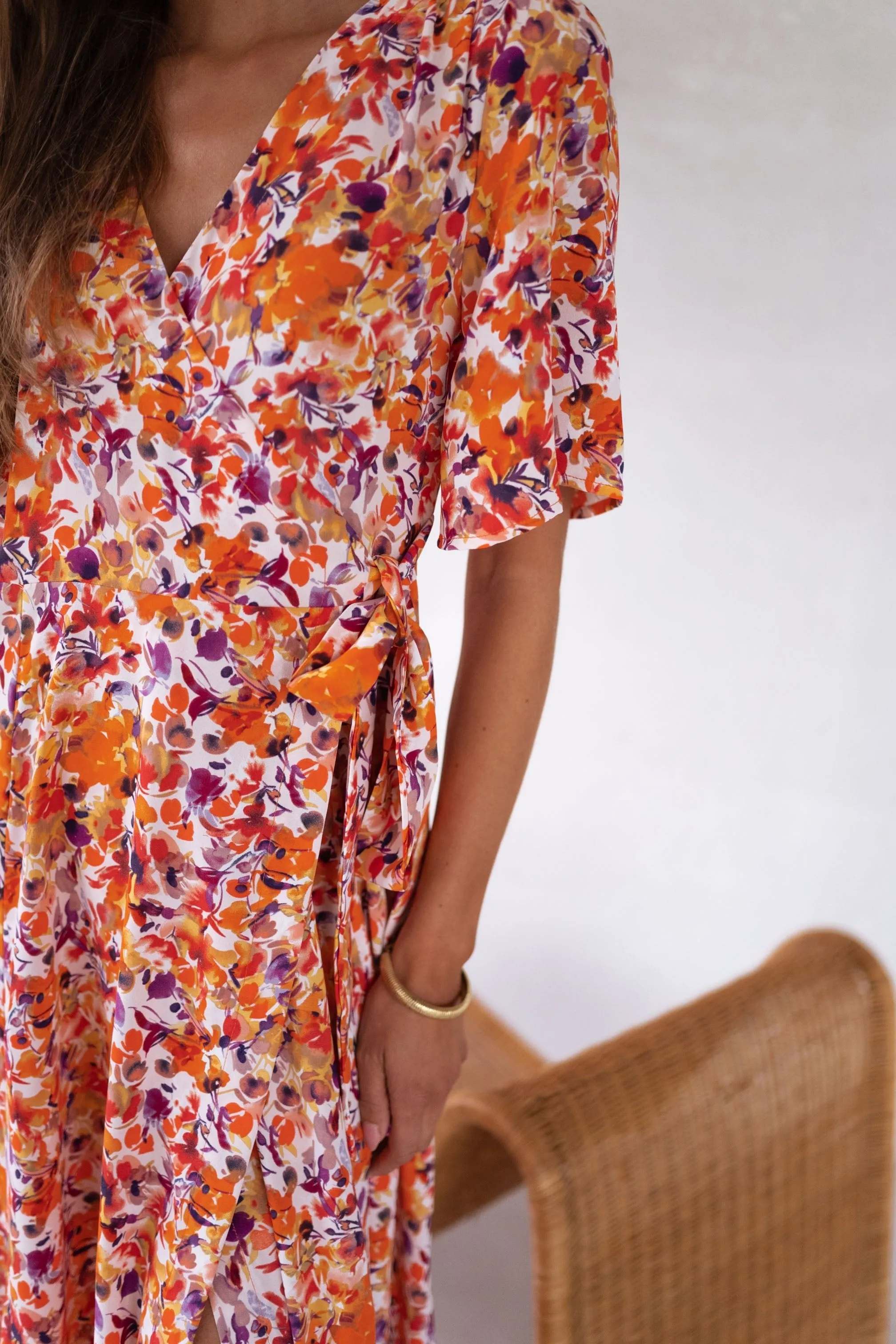 Orange Floral Asma Dress