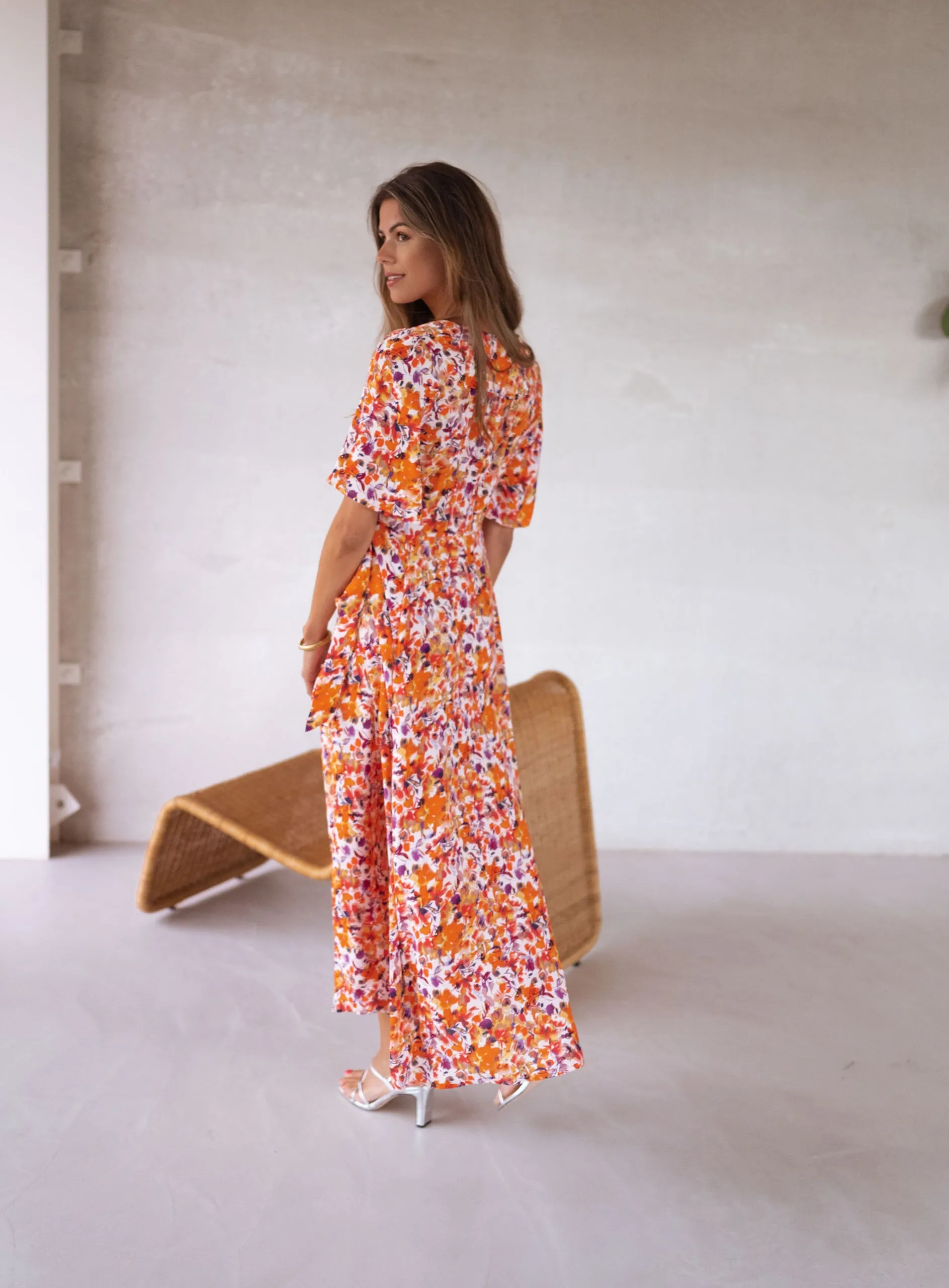 Orange Floral Asma Dress