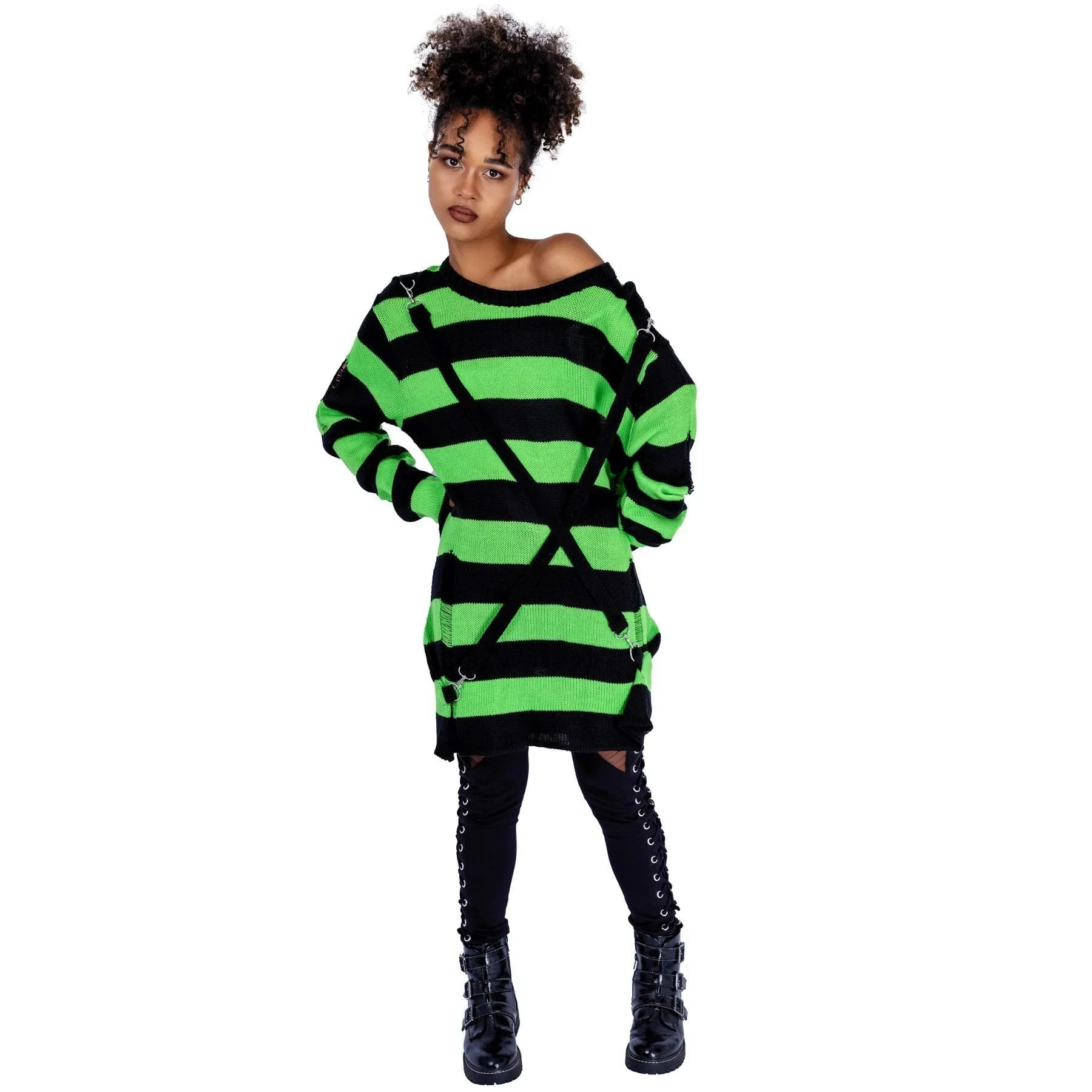 ORIANA JUMPER - BLACK/GREEN