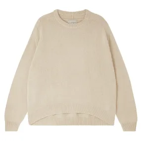 Oversize Heavy Cashmere Crew in Oatmeal