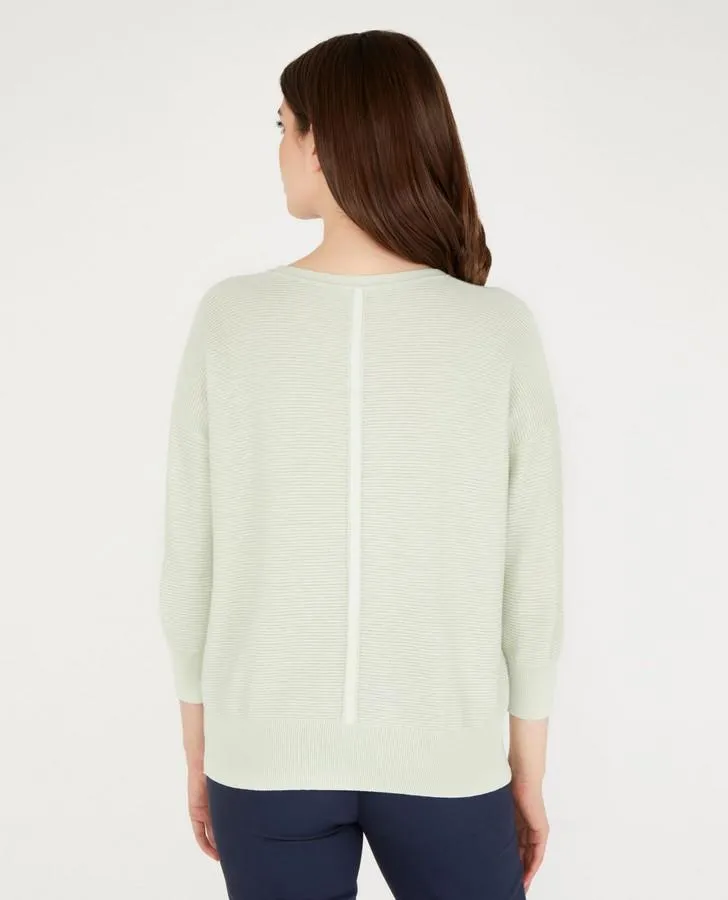 Pear Slash Neck Ribbed Sweater