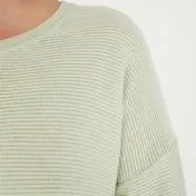 Pear Slash Neck Ribbed Sweater