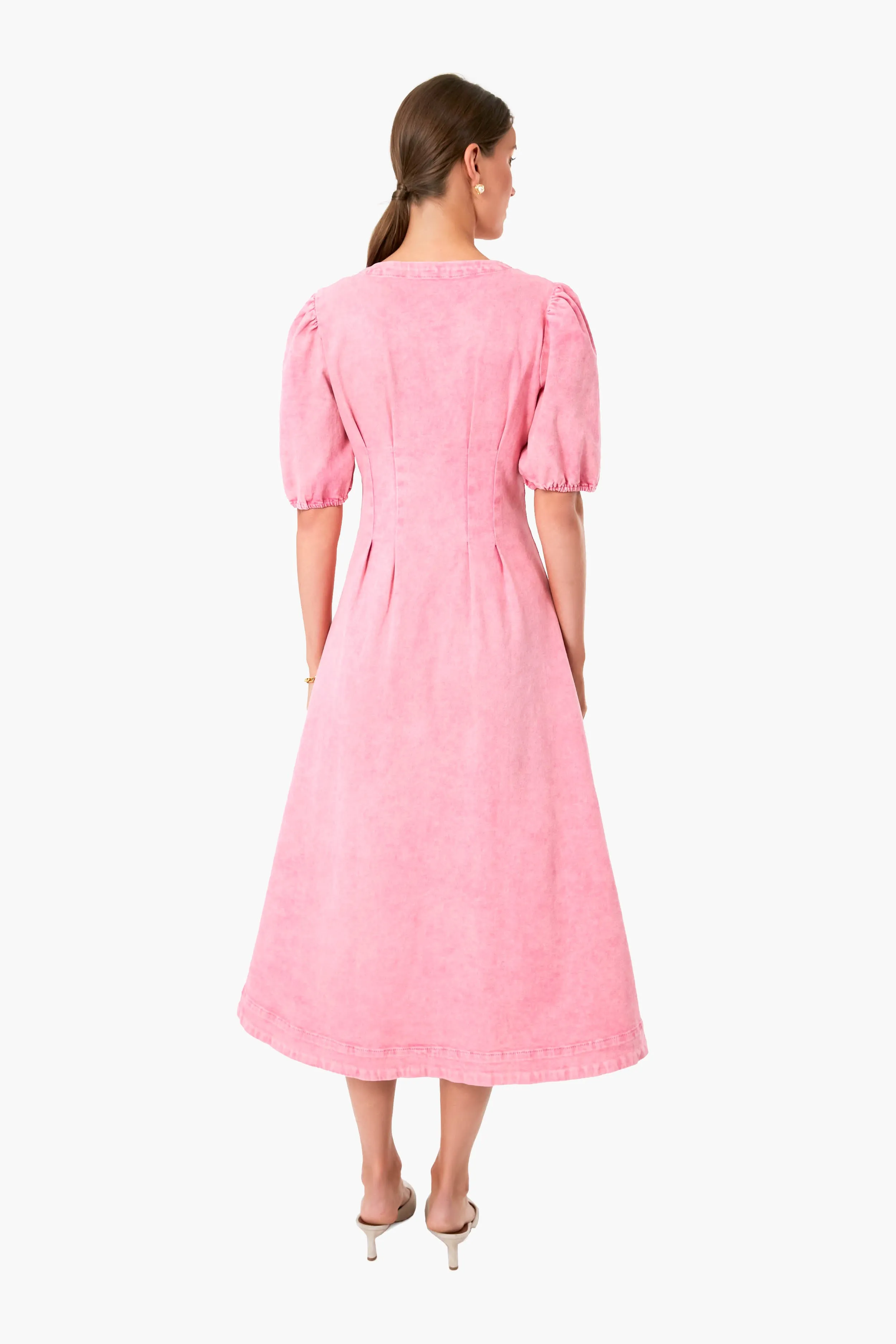 Pink Denim Madeline Midi Dress