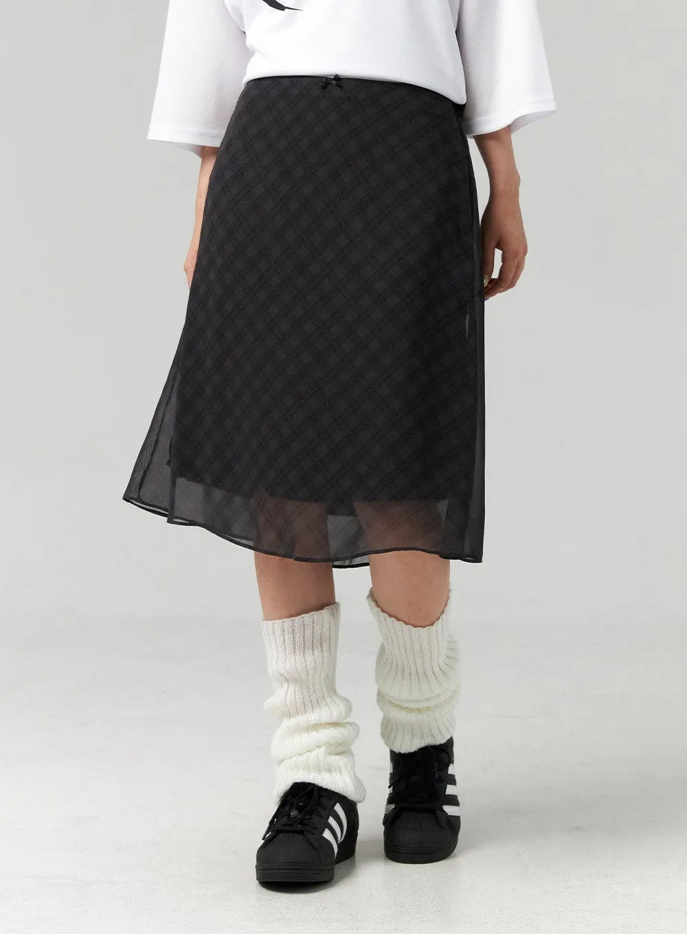 Plaid Midi Skirt CL320