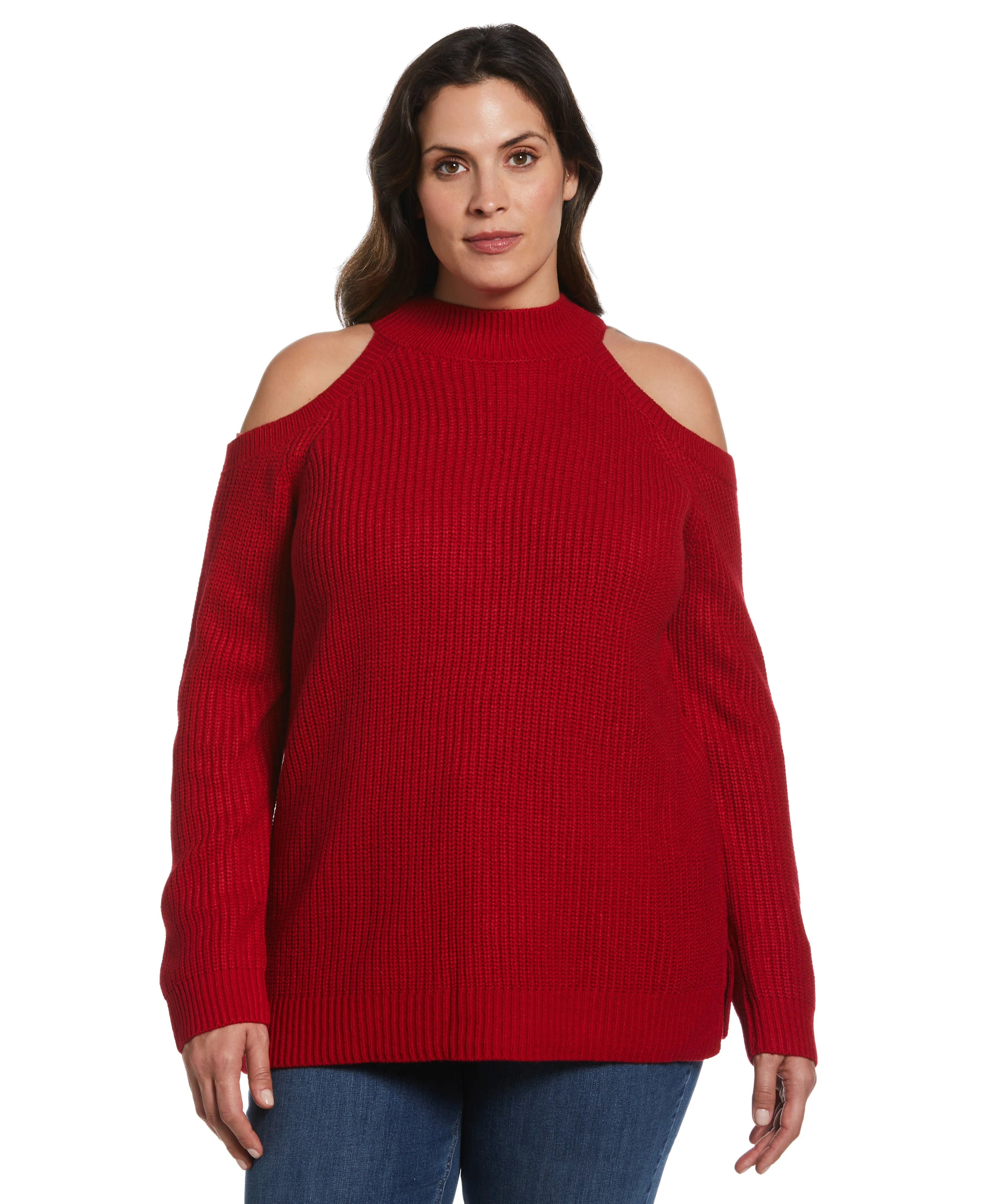 Plus Size Cold Shoulder Sweater Tunic