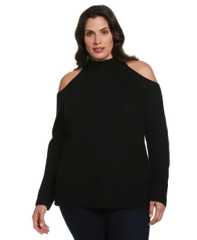 Plus Size Cold Shoulder Sweater Tunic