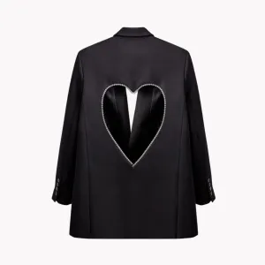 Pre Order:  Open Back Heart Diamonds Blazer