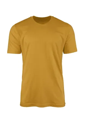 Premium Airlume Cotton Mustard Yellow Crew Neck T-Shirt