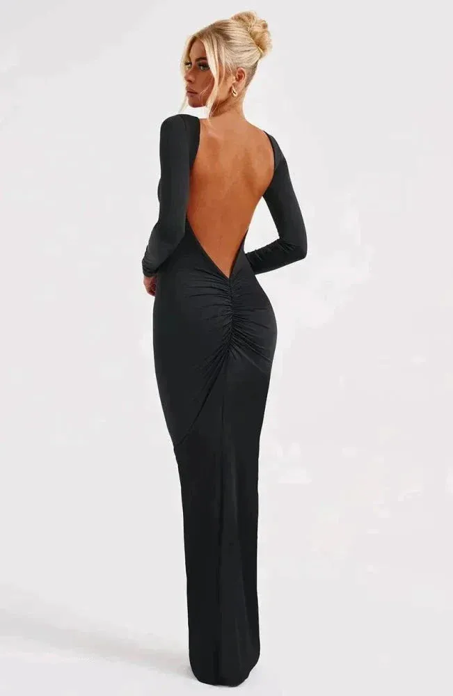 Presley - Plunging Neckline Maxi Dress