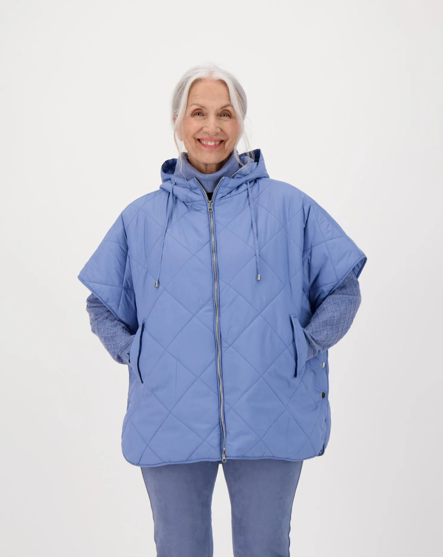 Puffer Hooded Poncho