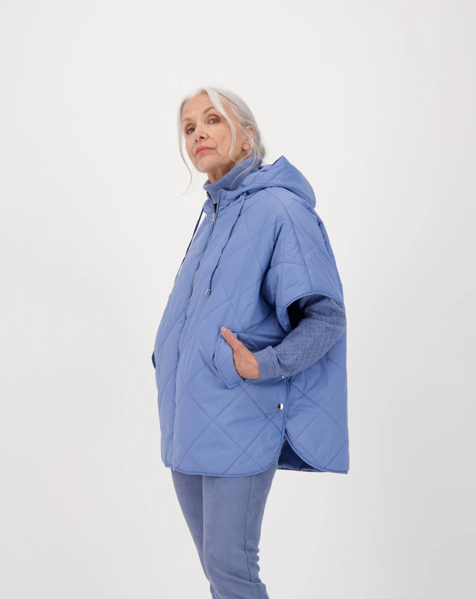 Puffer Hooded Poncho