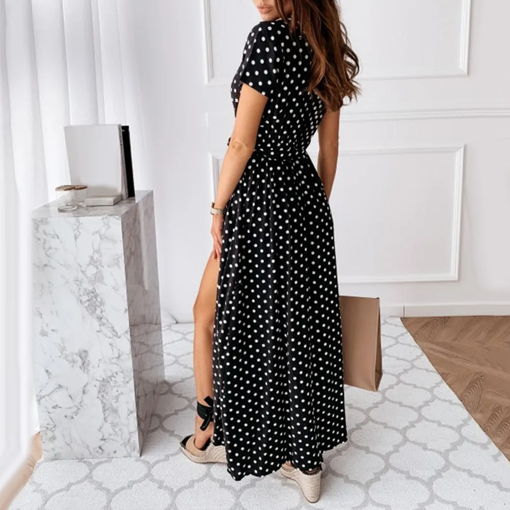 Queen - Long Dotted Wrap Dress