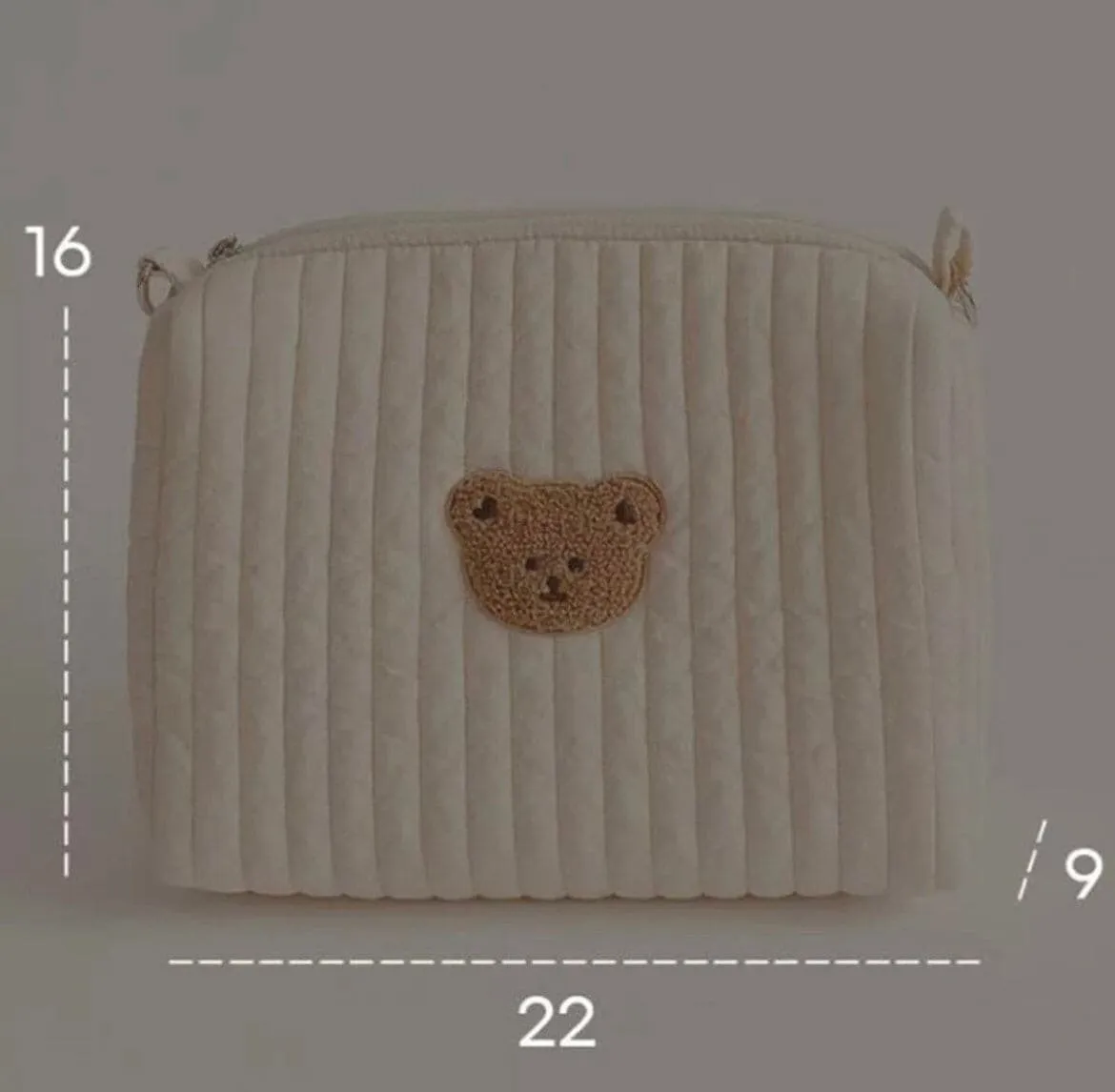 Quilted Pram Bag / Baby Bag for stroller - Single Bear