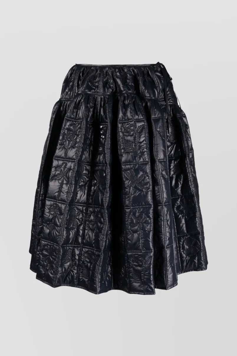 Quilted voluminous midi skirt