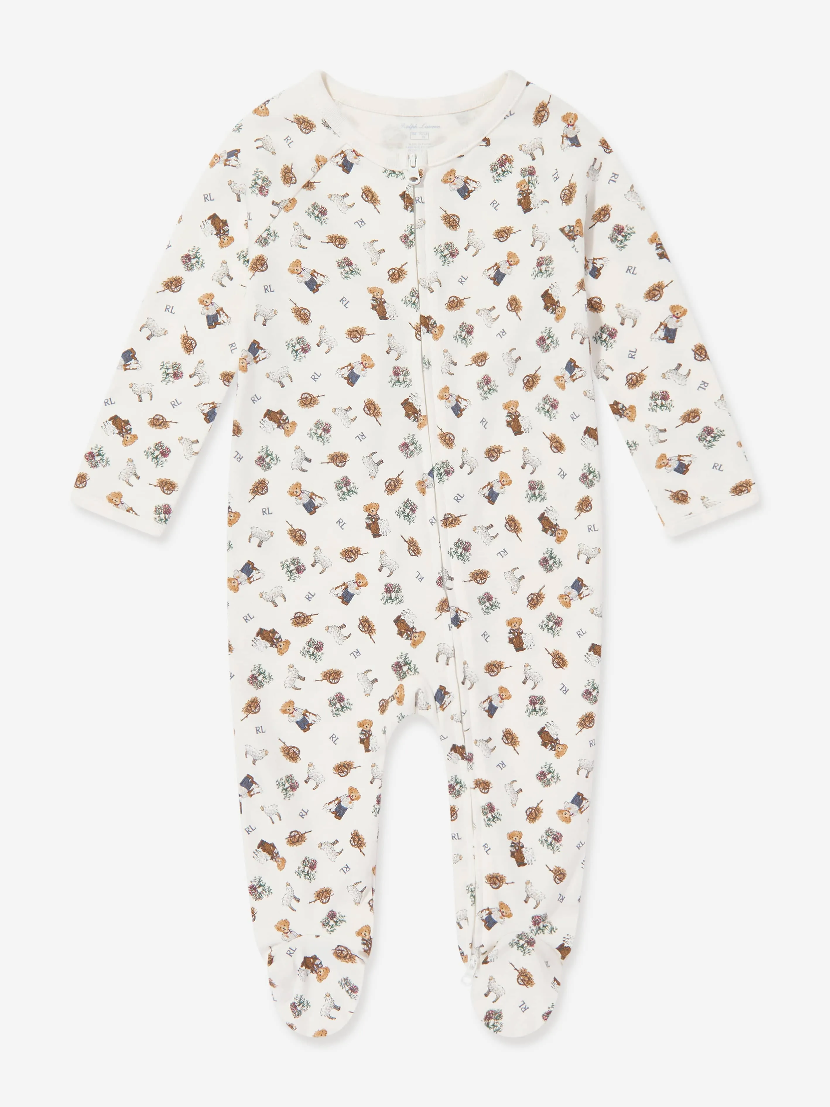 Ralph Lauren Baby Boys Bear Babygrow in Multicolour