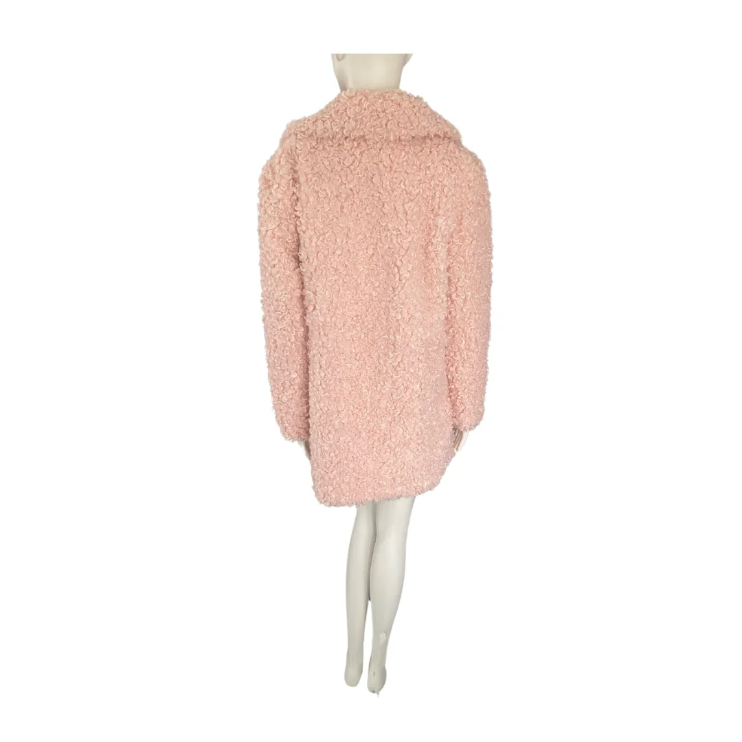 River Island Teddy Coat Fluffy Pink SIZE M