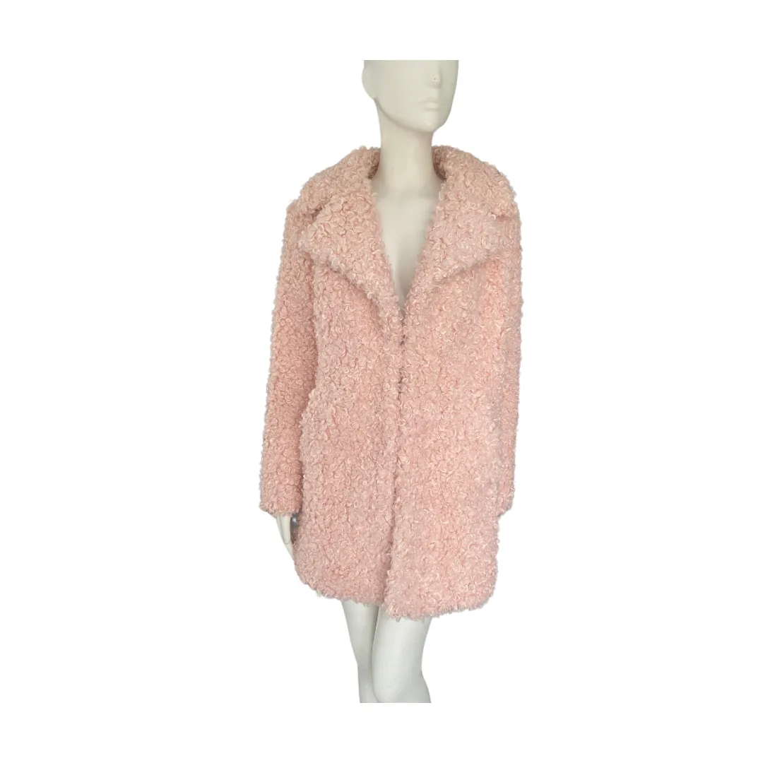 River Island Teddy Coat Fluffy Pink SIZE M