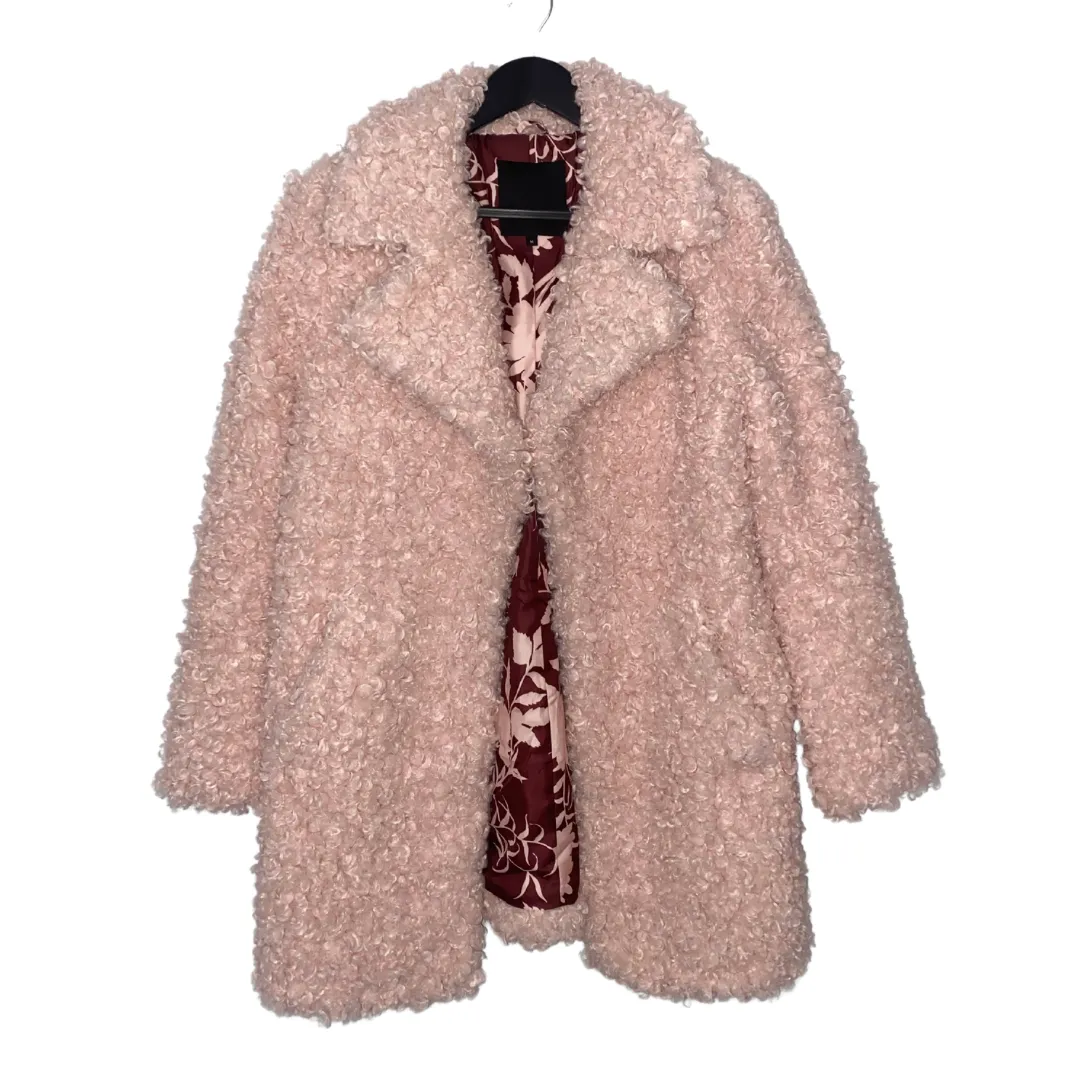 River Island Teddy Coat Fluffy Pink SIZE M