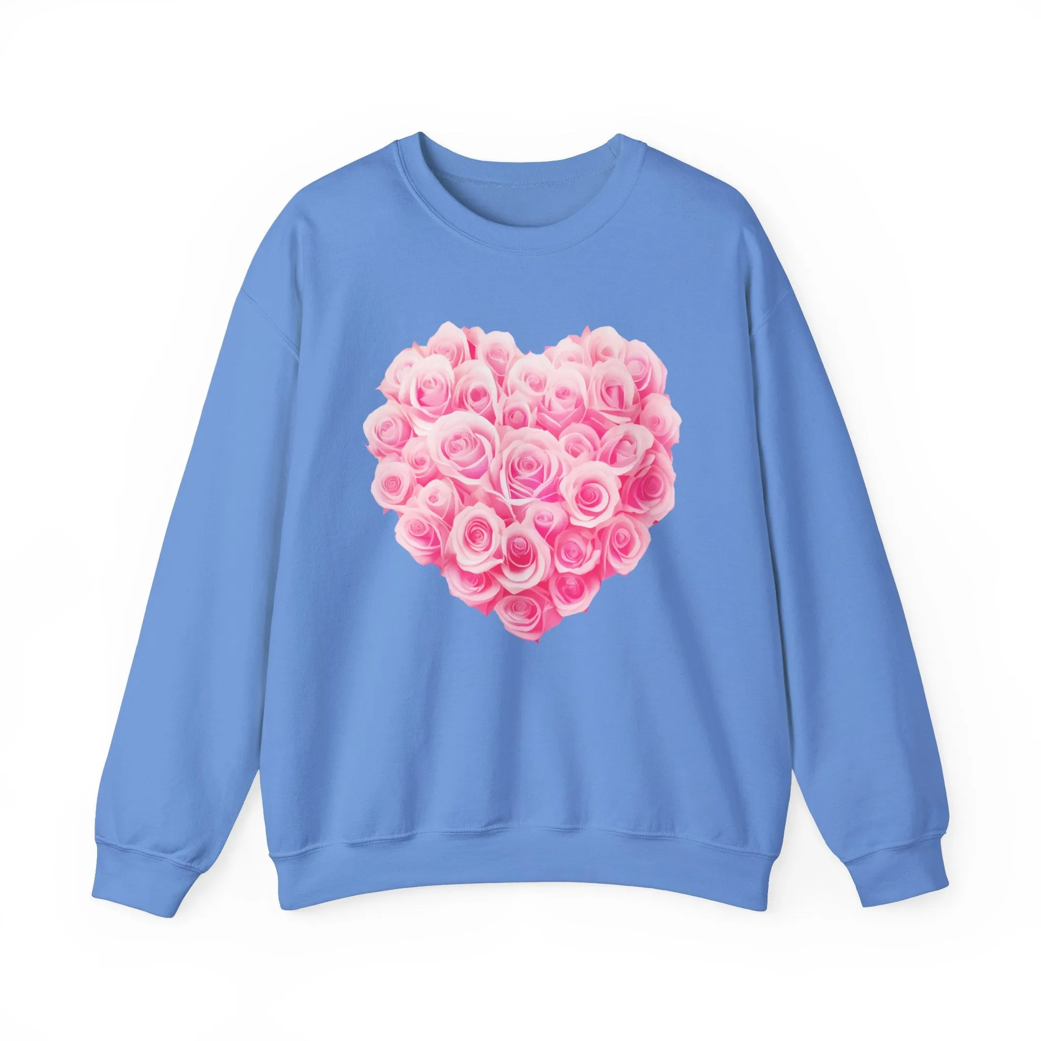 Romantic Rose Heart Sweatshirt - Unisex Heavy Blend™ Crewneck