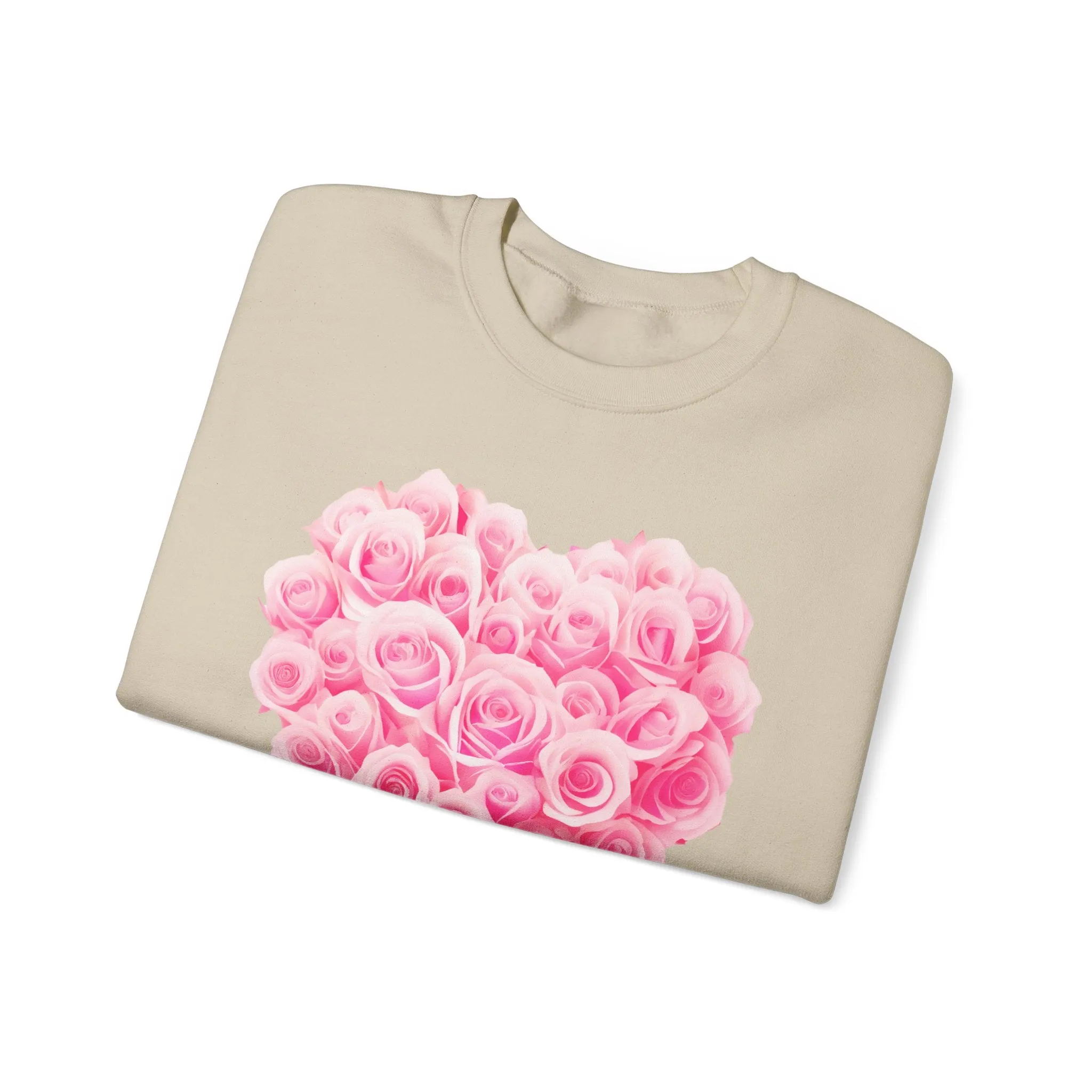 Romantic Rose Heart Sweatshirt - Unisex Heavy Blend™ Crewneck