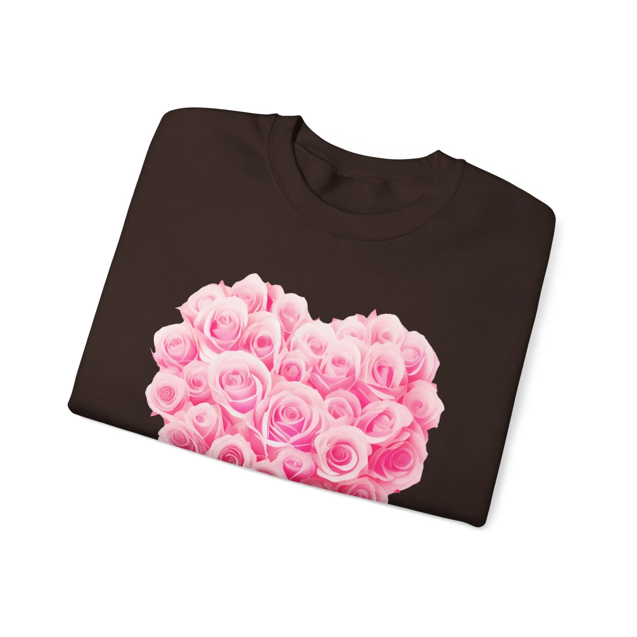 Romantic Rose Heart Sweatshirt - Unisex Heavy Blend™ Crewneck