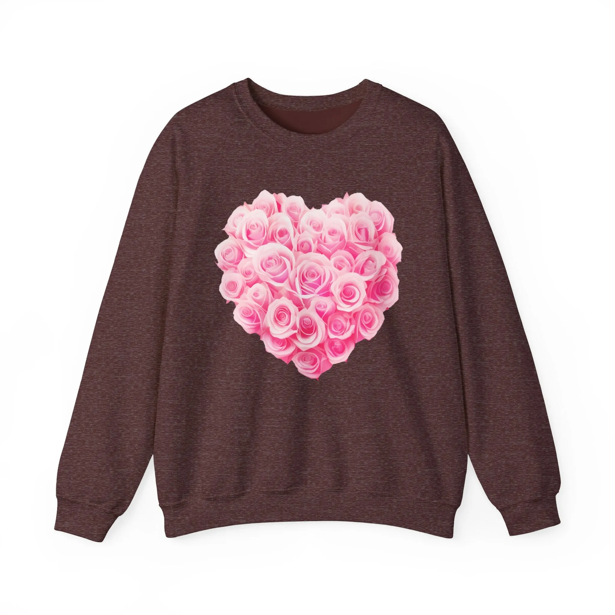 Romantic Rose Heart Sweatshirt - Unisex Heavy Blend™ Crewneck