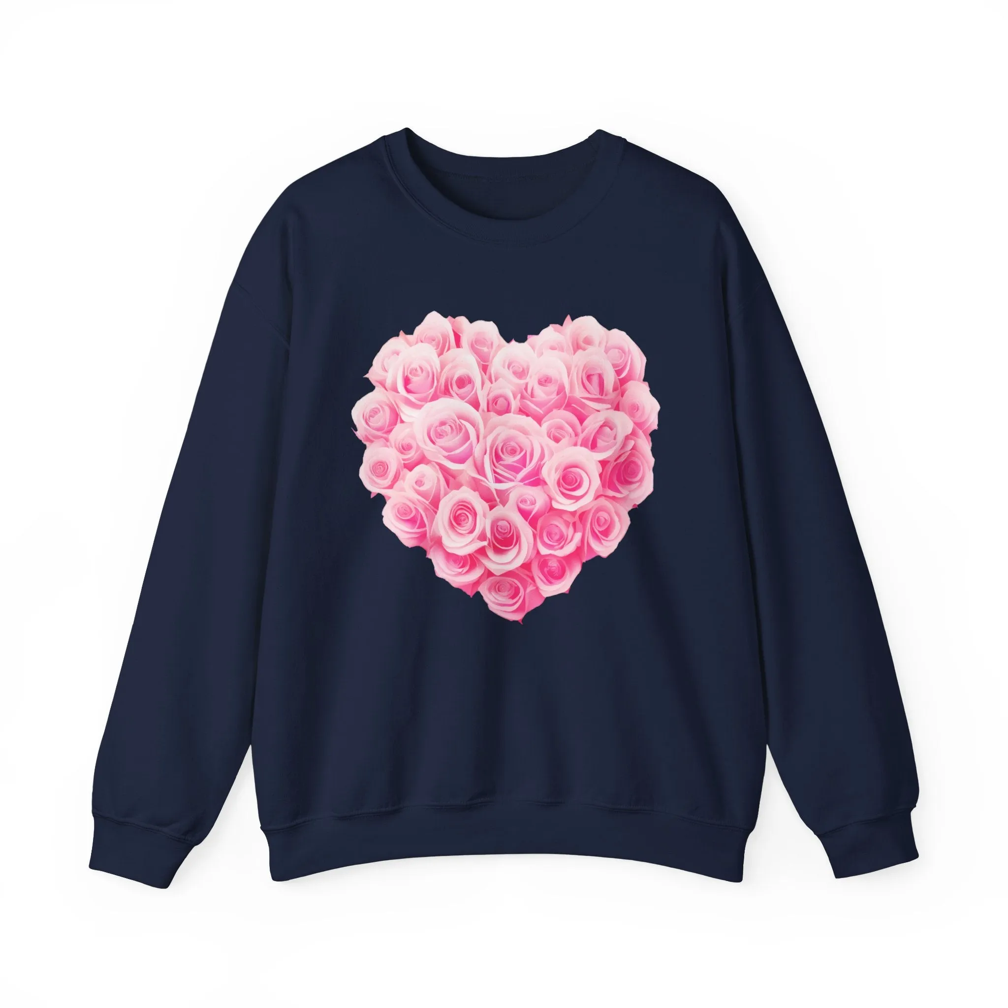 Romantic Rose Heart Sweatshirt - Unisex Heavy Blend™ Crewneck