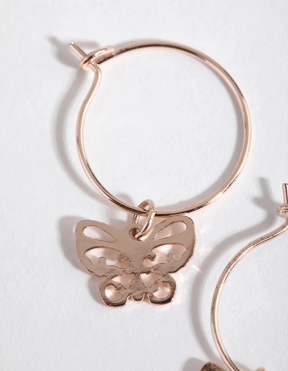 Rose Gold Cut Out Butterfly Huggie Earrings