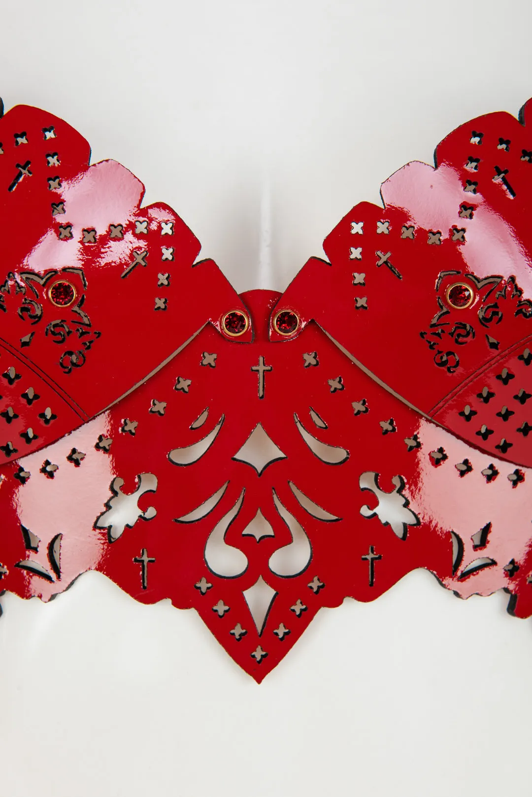 Rosso Lasercut Leather Bra