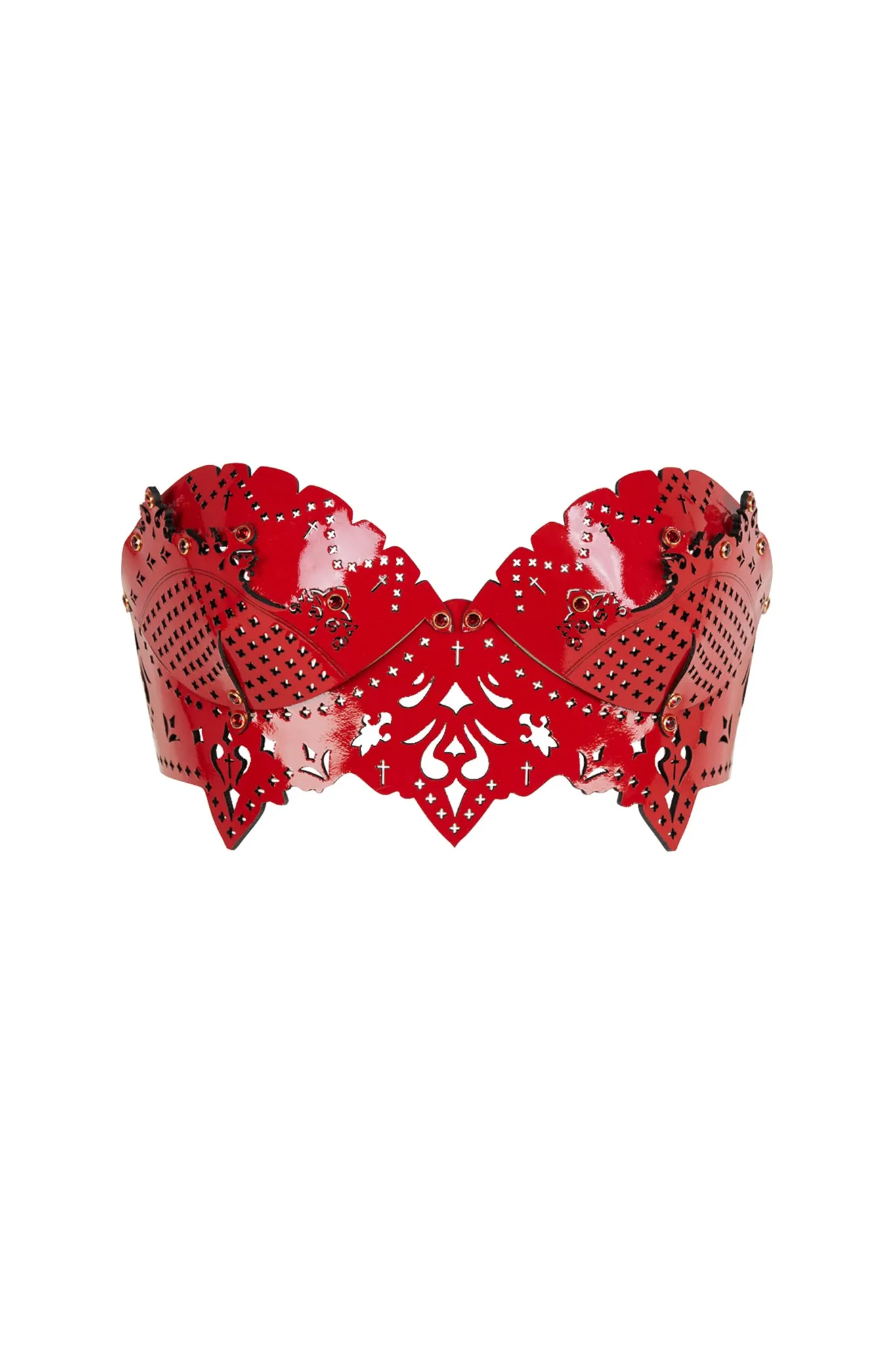 Rosso Lasercut Leather Bra