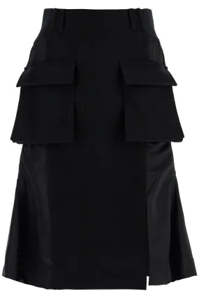 Sacai 'hybrid nylon and wool skirt'