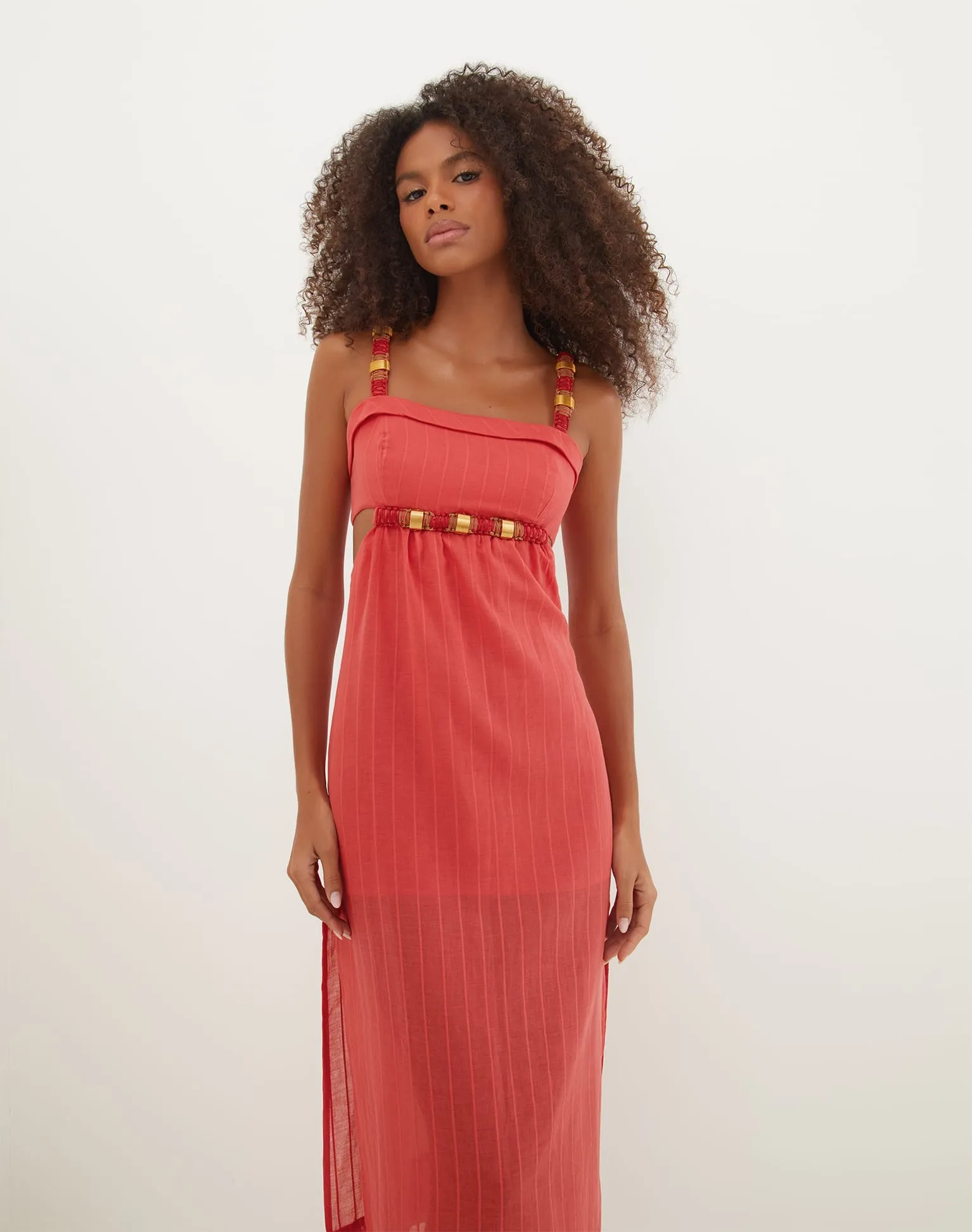 Sally Midi Dress - Raspberry