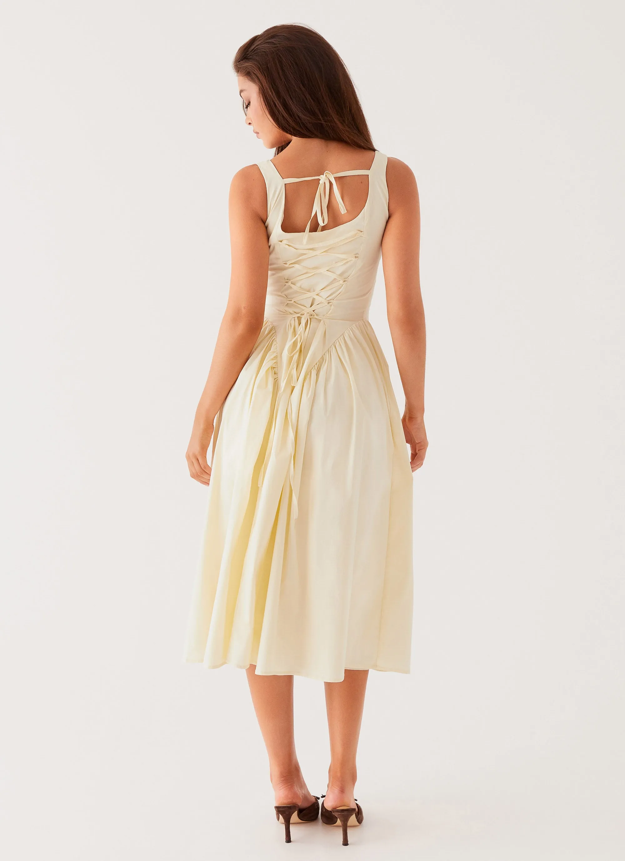 Sassy Soiree Midi Dress - Cream