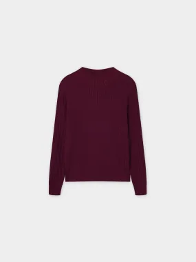 Side Snap Sweater-Burgundy