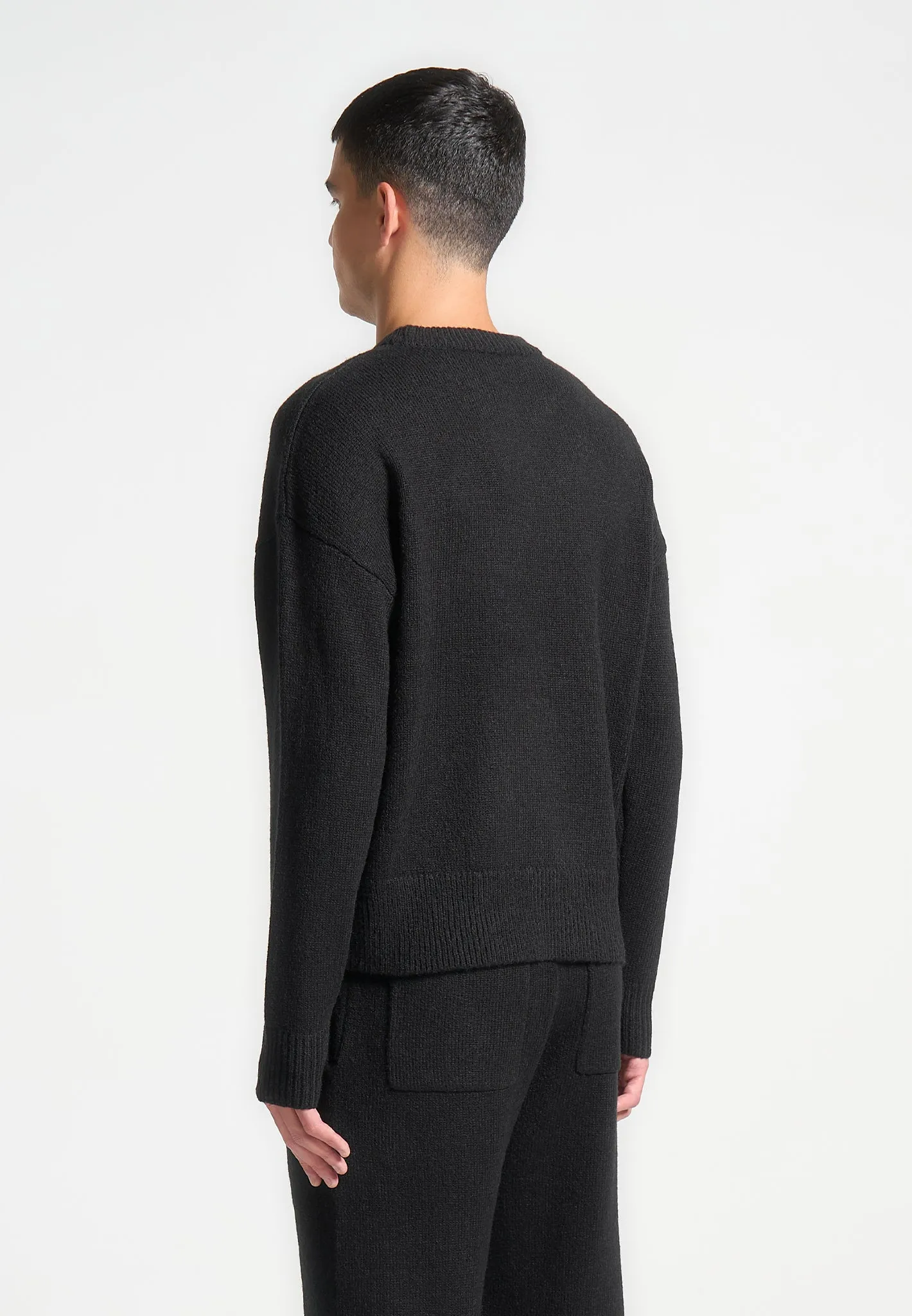 Signature Mohair-Blend Crewneck Jumper - Black