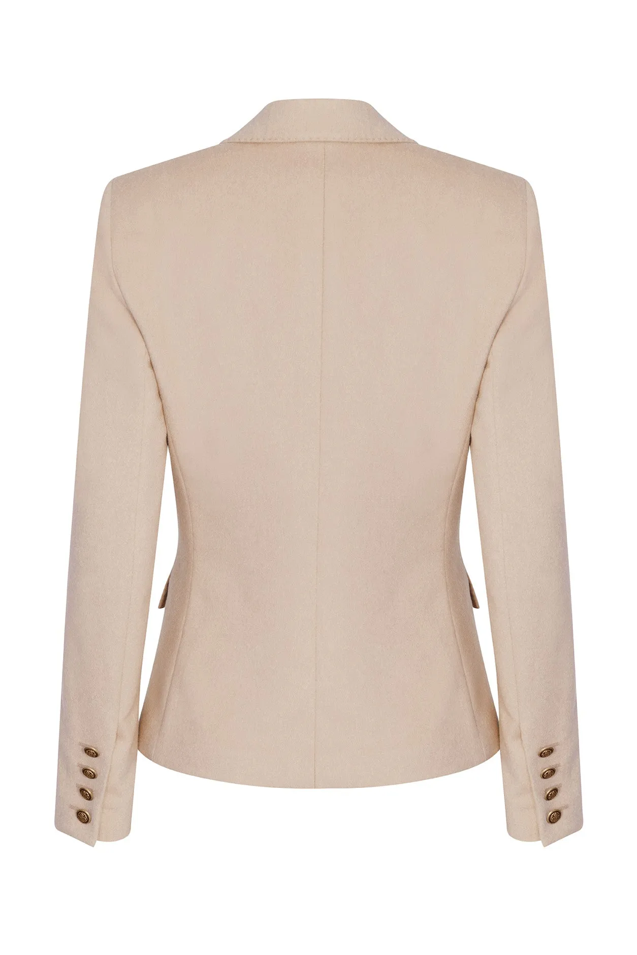 Smart Wool Jacket in Putty Coloured Doeskin - Inez