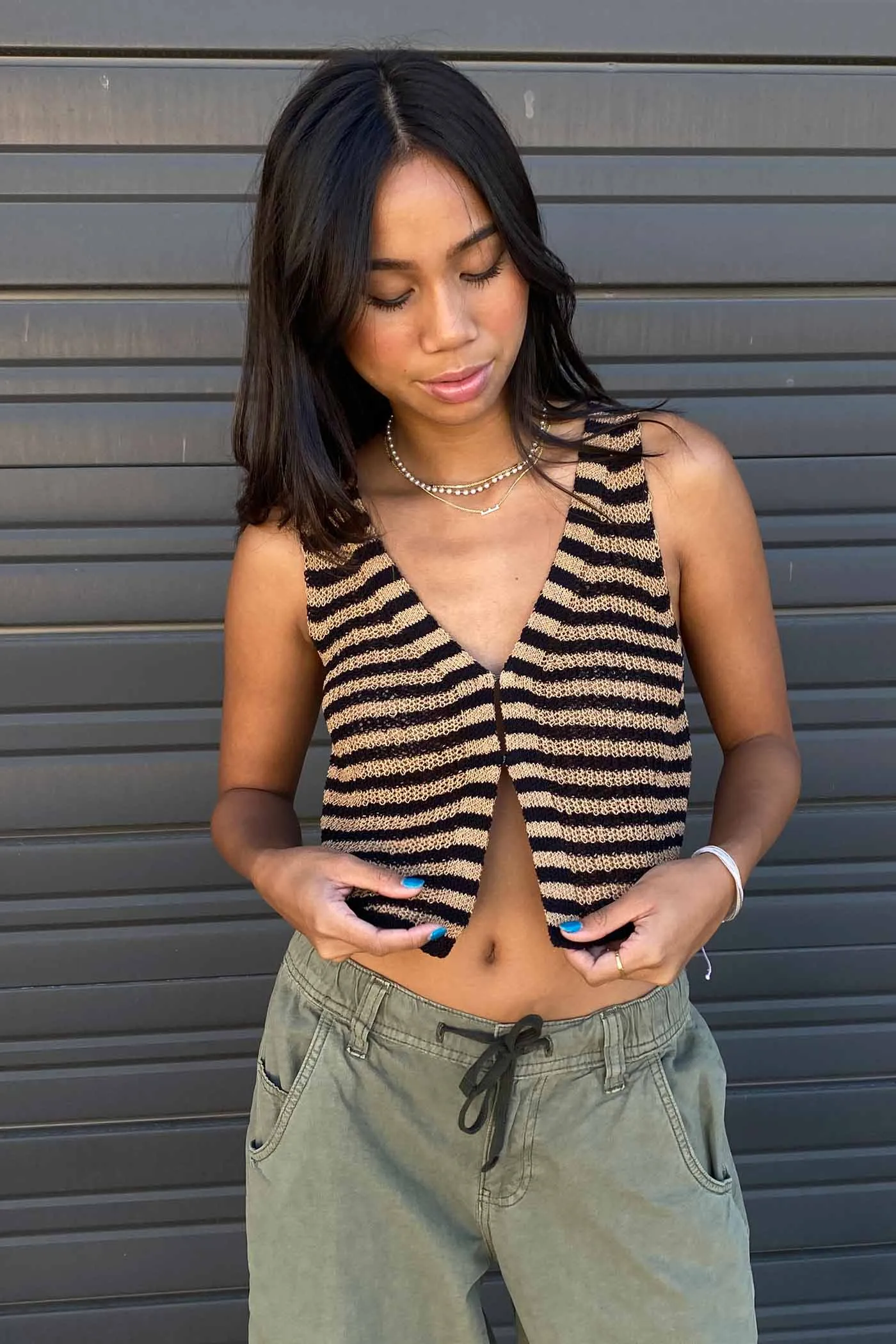 Stripe Crochet Vest