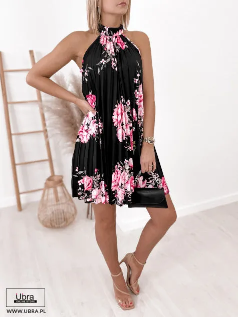 Summer Hot Style Sleeveless Printed Pleated Dress