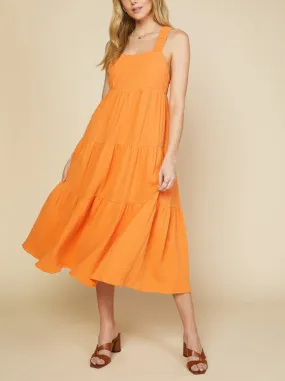 Sunkissed Orange Midi Dress