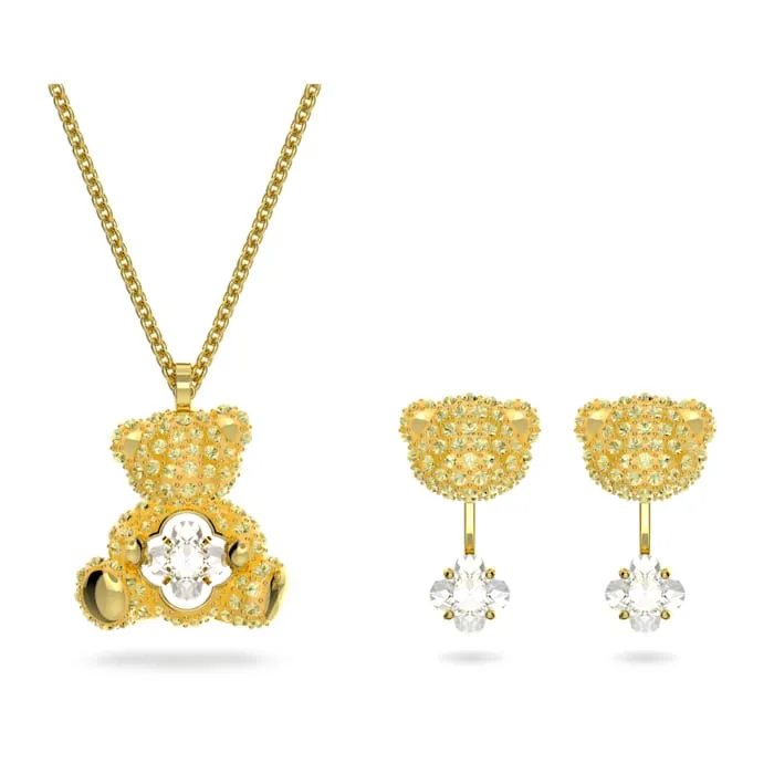 Swarovski Teddy set Bear, Yellow, Gold-tone plated 5643798